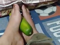 Footjob my cucumber 6