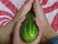 Footjob my cucumber 2